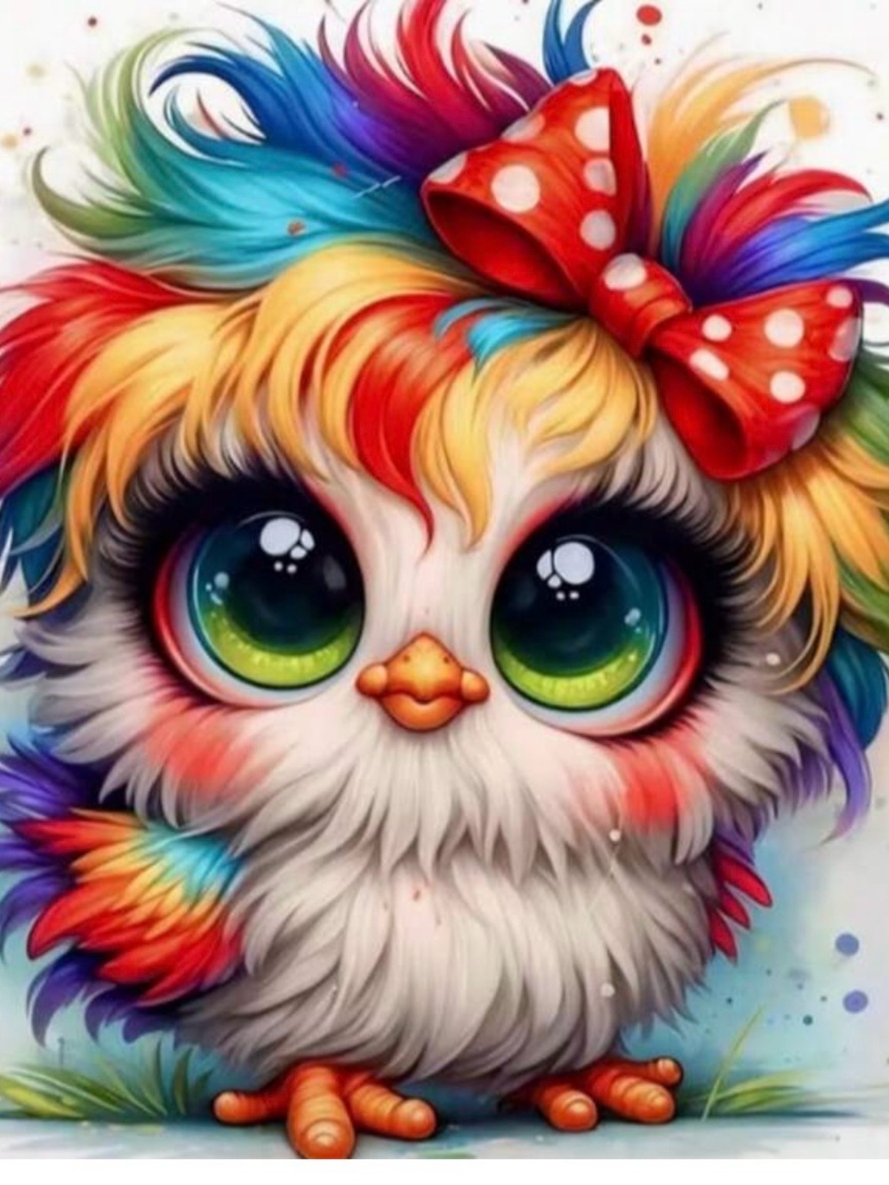 Diamond Art Kit 12x12 Colorful Rainbow Bird - Multicolor